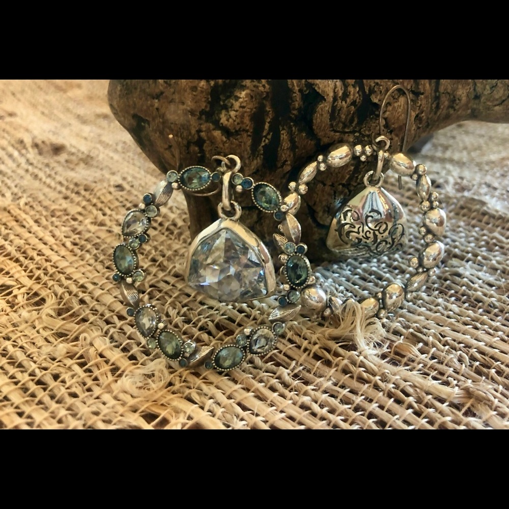 Brighton silver and blue jewel earrings